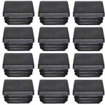 (12pcs)bouchon plastique 50x50mm embout tube carre noir plastique embout bouchons d'obturation pour pieds ...