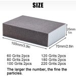 12pcs �ponge de pon�age, cales � poncer kit polissage grain 60 / 80 / 100 / 120 / 180 / 220 sp�cifications ...