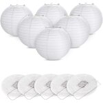 12pcs lanterne en papier abat - jour lampion en forme de boule blanche forme de balle pour hocht temps ...
