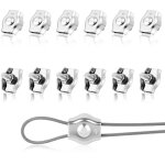 12pcs m2 clips serre cable, serre - c�bles en acier inoxydable m2 pince, pince c�ble m�tallique, pour ...