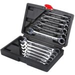 12pcs malette jeu combin cl mixtes a cliquet 8 - 19mm mtrique dent cl plate - molette rversible ...