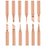 12pcs pannes  souder cuivre pur pointe de fer  souder sans plomb 900m - t outil de soudage pour station ...