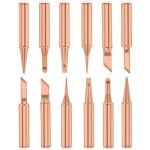 12pcs pannes � souder cuivre pur pointe de fer � souder sans plomb outil de soudage pour station de soudur ...