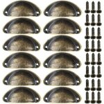 12pcs poign�es de meuble vintage boutons de tiroir metal coquille pour placards armoire commode cuisine ...
