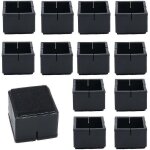 12pcs protege pied de chaise carr� 42 - 48mm prot�ge jambes table et chaise pvc capuchons carr�s avec ...