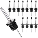 12pcs verseurs en acier inoxydable, bec verseur conique bouteille bec conique avec capuchons en caoutchouc ...