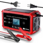12v 6a rougechargeur de batterie 12 v 6 a pour voiture / moto, chargeur de batterie au lithium 14, 6 ...