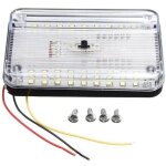 12v lumi�res toit int�rieures voiture, 36 leds rv �clairage lampe avec bouton, rectangulaire plafonnier ...