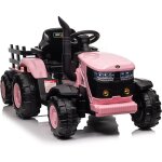 12v tracteur �lectrique enfant avec remorque amovible, voiture �lectrique 35w moteur double, musique ...