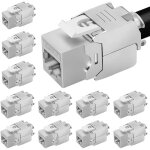 12x cat 7 keystone jack module optimal pour cat6 cat6a keystone 10gbit / s coupleur rj45 c�ble lan lsa ...
