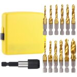 13 pi�ces foret taraudeur hss, sae / metric m3 - m10 foret taraud filetage m�trique jeu de forets et ...