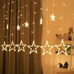 138pcs led 2m 12 �toiles guirlandes lumineuses �toile ombre �toile ombre no�l rideau lumi�res led guirlande ...