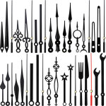 14 sortes kit aiguilles horloge murale noires pour petites grandes horloges, aiguilles courtes longues ...
