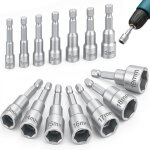 14 pi�ces douille visseuse magn�tiques, 6 - 19mm embouts de vissage, adaptateur embout, pour perceuse ...