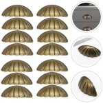 14 pi�ces poign�e de coquille, laiton bouton de porte poign�e forme de coquille, r�tro poign�es de meubles ...