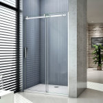 140x195 cm porte coulissante cabine de douche coulissante 8mm verre tremp�