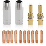 14pcs 0, 8mm accessoires pour mig mb15ak, buse de gaz de contact de torche de soudure, porte - embouts ...