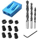 14pcs gabarit de trou de poche, 15 guide de menuiserie positionneur de trou oblique, localisateur de ...