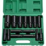 15 pcs 1 / 2  douille a choc, 8 - 32mm coffret douilles longue douille, adaptateurs de cl�, r�paration ...