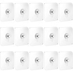 15 pcs attaches murales sans percer, crochets transparents auto - adh�sifs sans clous pour accrocher ...