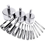 15 pices foret diamant forets scies cloche trou scies foret diamant trpan diamant scie cloccarrelage ...