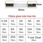 150pcs 6x30mm professionnel voiture fast - souffler verre tube - 130pcs rapide coup verre tube fusible ...
