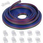 15m rallonge c�ble 4 broches fil cordon 22awg branchement �lectrique, c�ble d'extension � 4 conducteurs ...