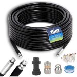 15m tuyau pour nettoyeur haute pression, tuyau dboucheur canalisation karcher 15m, 180bar 60?, furet ...