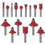 15pcs 6. 35mm tige fraises � d�foncer kit coffret fraise pour defonceuse en carbure de tungst�ne outil ...