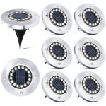 16 led lampe solaire ext�rieur - 8 pi�ces spot solaire jardin etanche lampadaire pour passerelle chemin ...