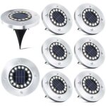 16 led lampe solaire ext�rieur - 8 pi�ces spot solaire jardin etanche lampadaire pour passerelle chemin ...