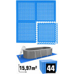 Eyepower - tapis de piscine 16 m - 44 tapis de sol eva 62x62 - jeu de dalles protection
