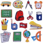 16 pcs patch thermocollants sur materiale scolastico a tema ecusson a coudre, patch vetement pour t - ...