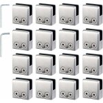 16 pcs pince verre 8 - 10mm en acier inoxydable 304 r�glable angulairement fixation miroir mural, pour ...