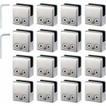 16 pcs pince verre 8 - 10mm en acier inoxydable 304 rglable angulairement fixation miroir mural, pour ...