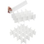 16 pcs séparateurs de tiroir, organisateur de tiroir réglables pour sous - vêtements, chaussettes, maquillage, ... 16 pcs séparateurs de tiroir, organisateur de tiroir réglables pour sous - vêtements, chaussettes, maquillage, ...