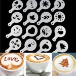 16 pi�ces / lot de caf� latte cappuccino barista art pochoirs pour g�teaux duster mod�les de caf� accessoires ...