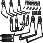 16 pièces crochets de garage en acier résistant - revêtement anti - dérapant pour outils, Échelles, vélos ... 16 pièces crochets de garage en acier résistant - revêtement anti - dérapant pour outils, Échelles, vélos ...