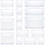 16 pi�ces organisateur tiroir, 5 tailles boite rangement tiroir, antid�rapant organiseur maquillage, ...