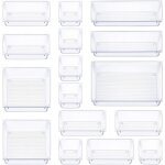 16 pi�ces organisateur tiroir, 5 tailles boite rangement tiroir, antid�rapant organiseur maquillage, ...