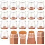 16 pi�ces protection pied de chaise embouts de chaise en silicone avec feutre transparent protege pieds ...