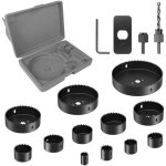 16 pi�ces scie cloche 19 - 127mm, coffret scies tr�pans et foret centrage pour perceuse, jeu de scies ...