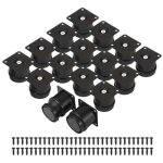 16 pieds de meubles r�glables (5 cm - 6, 5 cm), pieds de meubles en m�tal noir avec 64 vis, pieds de ...