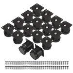 16 pieds de meubles r�glables (5 cm - 6, 5 cm), pieds de meubles en m�tal noir avec 64 vis, pieds de ...