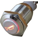 16mm puissance rouge led 12v 3a bouton poussoir voiture klaxon momentan� interrupteur � bascule commutateur ...