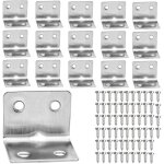 16pcs equerre de fixation en acier inox l, 38x30mm 90 degr�s angle droit support equerre metal l shaped ...