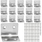 16pcs equerre de fixation en acier inox l, 38x30mm 90 degrs angle droit support equerre metal l shaped ...