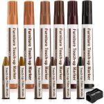 (16pi�ces) kit de r�paration de meubles marqueurs pour bois et b�tons de cire avec aiguiseur 6 couleurs ...