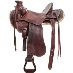 17 , marron: selle western mod�le ranch en cuir avec finition basket - ball