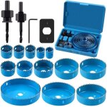 17 pcs kit scies cloches bi - m�tal en acier carbone 19 - 127mm scie cloche coffret pour bois, plaque ...